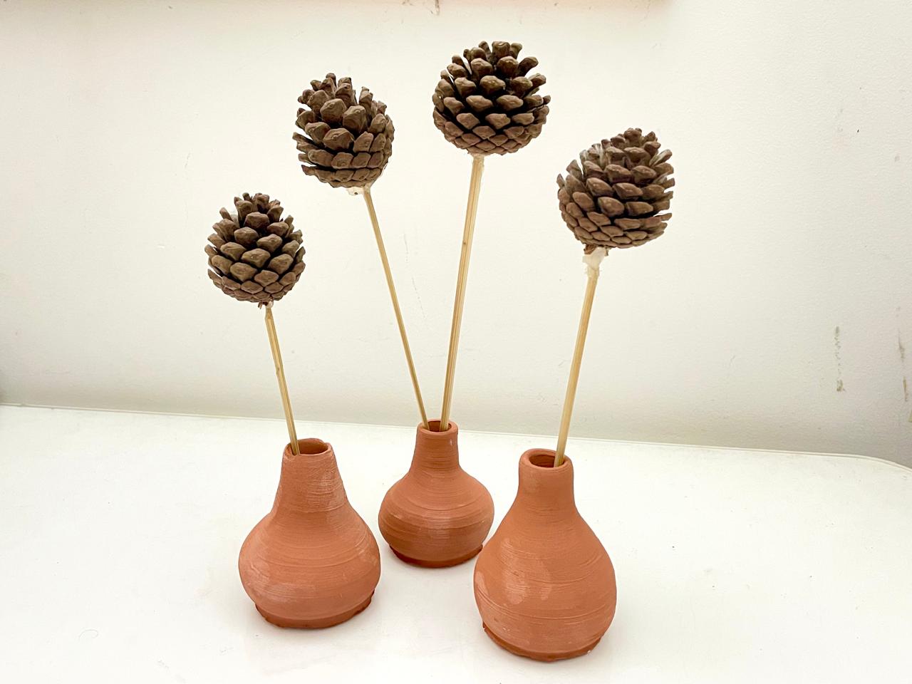 🌿 One-of-a-Kind Handmade Onion Vases – Set of 3 | Unique Terracotta Art