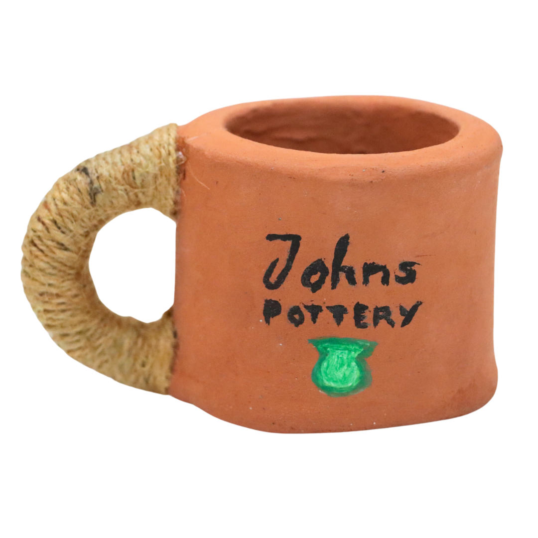 Handmade Terracotta Mug with Jute-Wrapped Handle 🌿 | Perfect for Decor & Mini Plants